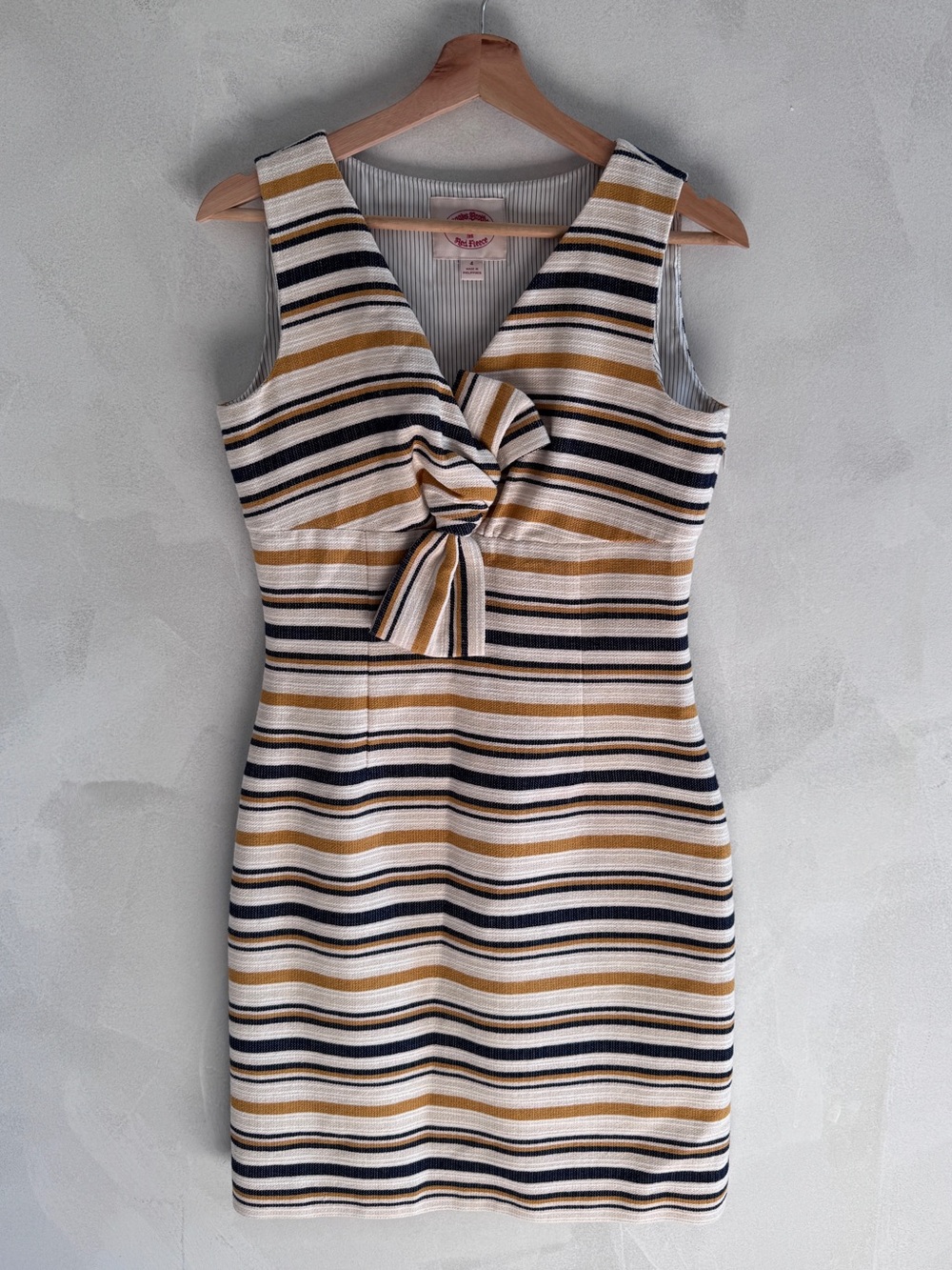 Brooks Brothers - Striped Sleeveless Dress with Bow Detail - Size 4